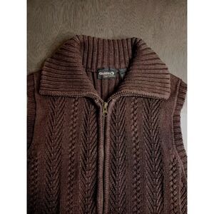 Women's Dbl Zip Sleeveless Sweater, GUIDE series Size XL,  Chocolate 🤩